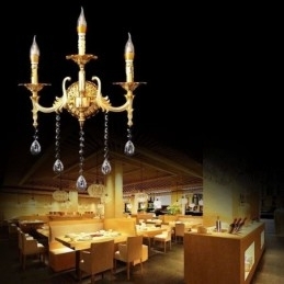 Europeisk Vegglampe Luksuriøs Vegglampe Krystalldråpedekorasjonslampe Nattbordsbelysning