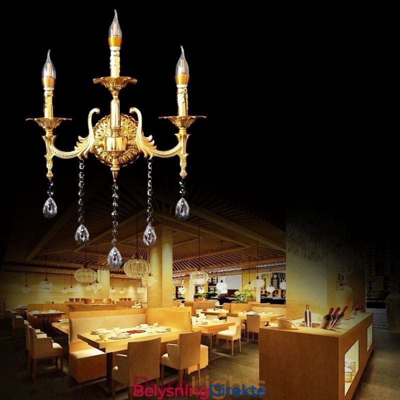 Europeisk Vegglampe Luksuriøs Vegglampe Krystalldråpedekorasjonslampe Nattbordsbelysning