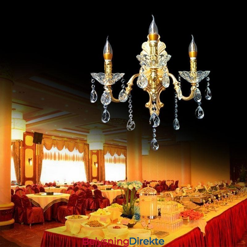 Europeisk Vegglampe Luksuriøs Vegglampe Krystalldråpedekorasjonslampe Nattbordsbelysning