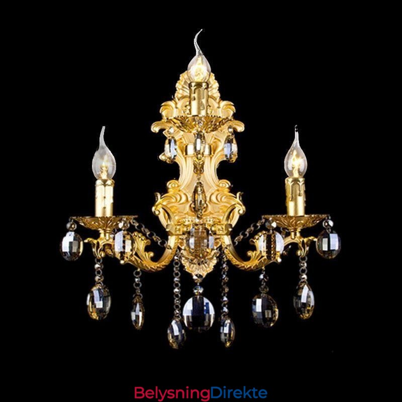 Europeisk Motevegglampe Luksuriøs Krystalldråpevegglampebelysning