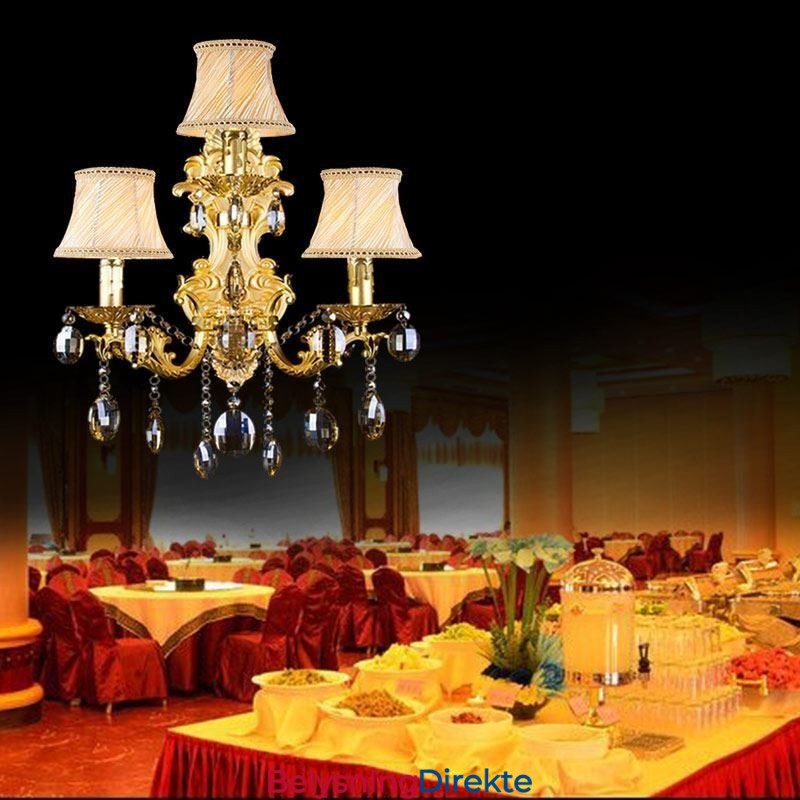 Europeisk Motevegglampe Luksuriøs Krystalldråpevegglampebelysning