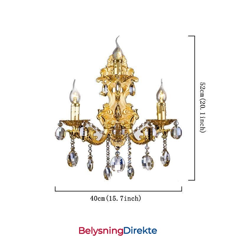 Europeisk Motevegglampe Luksuriøs Krystalldråpevegglampebelysning