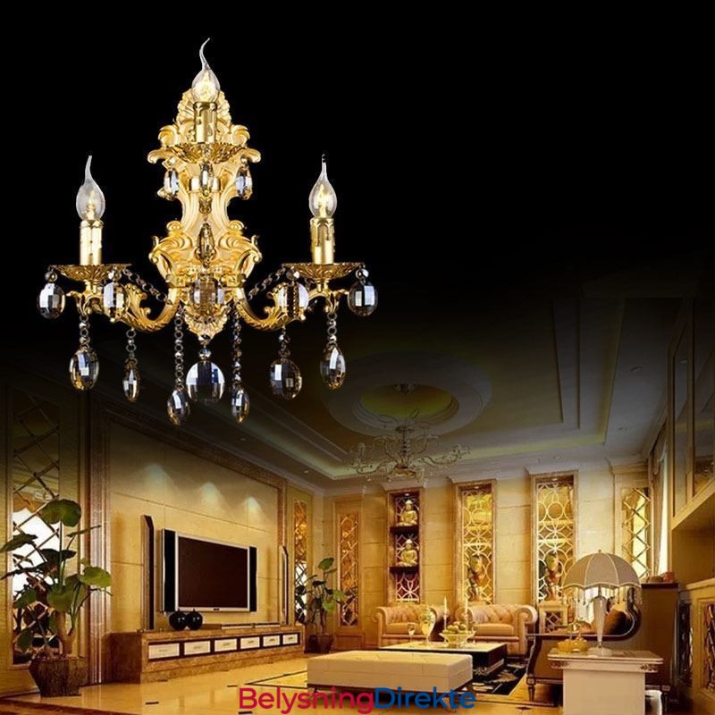 Europeisk Motevegglampe Luksuriøs Krystalldråpevegglampebelysning