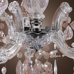 Upligh Krom Taklampe Stearinlys Akryl Armatur Lysekrone Anheng