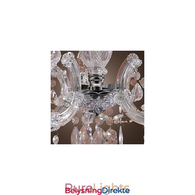 Upligh Krom Taklampe Stearinlys Akryl Armatur Lysekrone Anheng