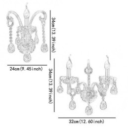 Europeisk Vegglampe I Ravfarget Konjakkfarget Krystallvegglampe I Enkel Lampebelysning