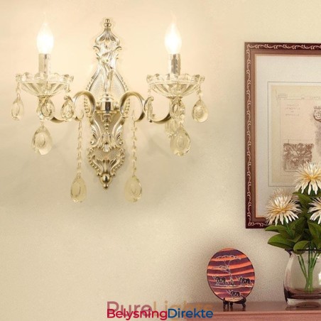 Europeisk Vegglampe Krystall Vegglampe Dekorasjonslampe Lampebelysning