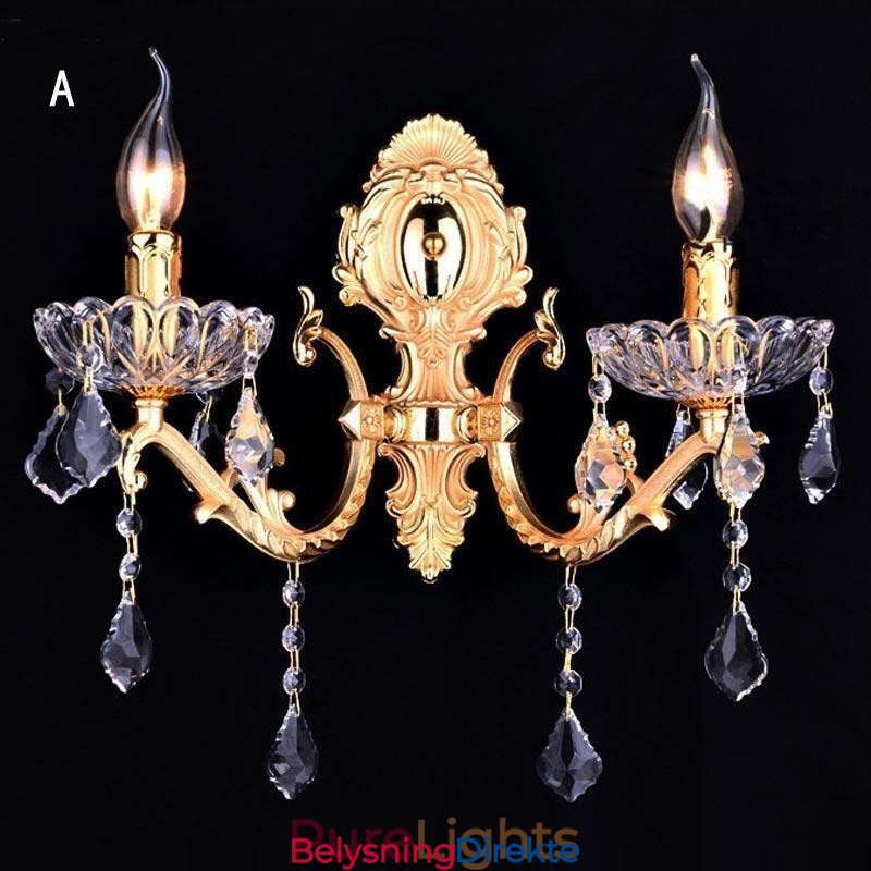 Europeisk Vegglampe Krystall Vegglampe Dekorasjonslampe Lampebelysning