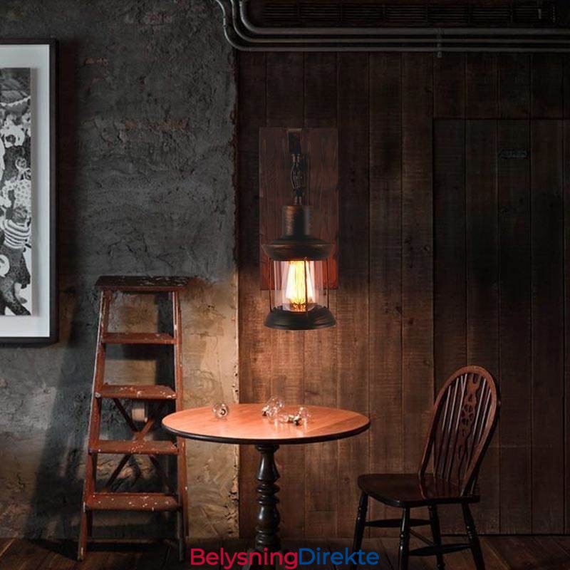 Amerikansk Vintage Vegglampe Industriell Loft Vegglampe Heltre Glasslampe