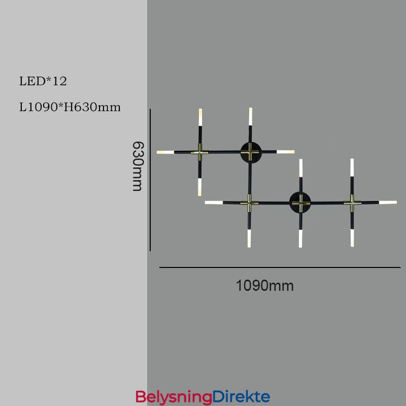 Vegglampe Skjøting Varmhvit Kreativ Vegglampe Gjør-Det-Selv Kombinasjonslampe