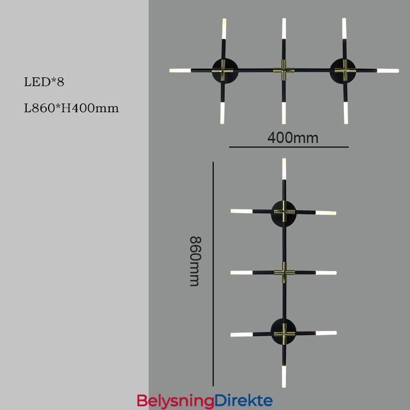 Vegglampe Skjøting Varmhvit Kreativ Vegglampe Gjør-Det-Selv Kombinasjonslampe