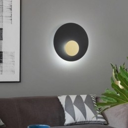 Nordisk Vegglampe Svart Gull Rund Vegglampe I Helkobber