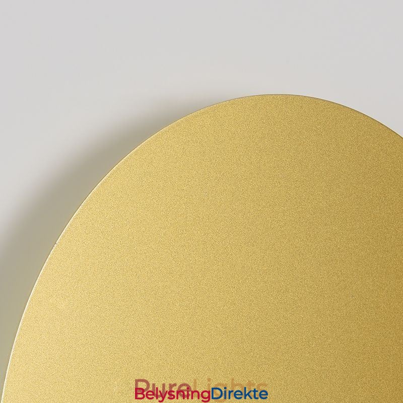 Nordisk Vegglampe Svart Gull Rund Vegglampe I Helkobber