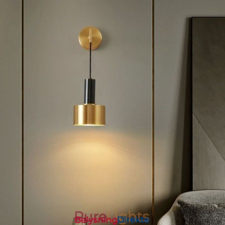 Moderne Vegglampe Svart Gull Kontrastfarge Vegglampe