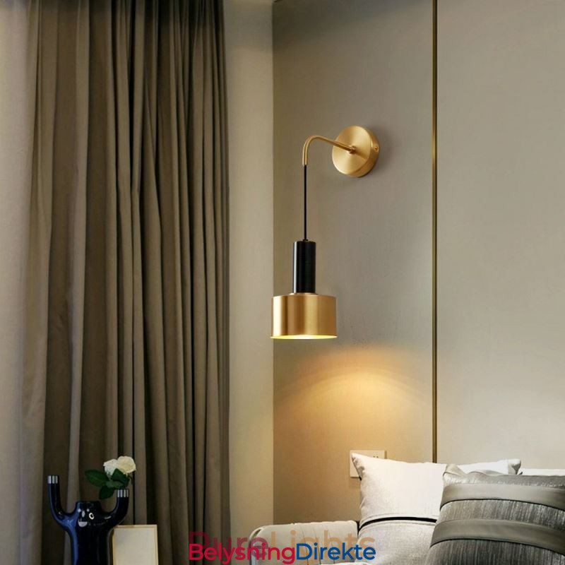 Moderne Vegglampe Svart Gull Kontrastfarge Vegglampe