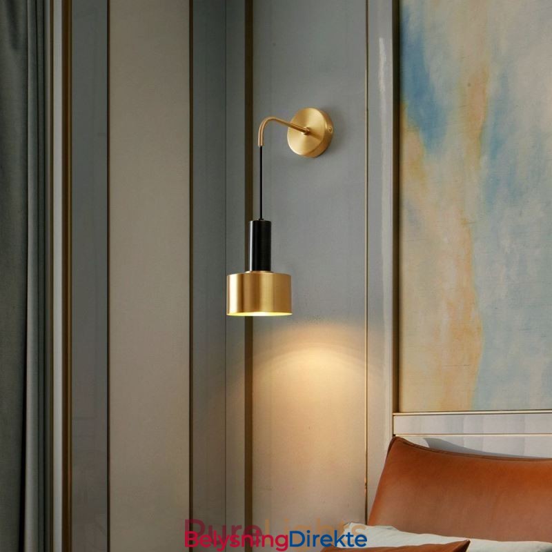 Moderne Vegglampe Svart Gull Kontrastfarge Vegglampe
