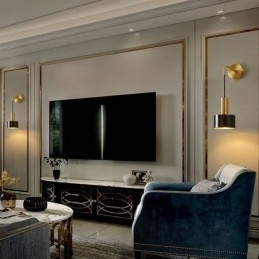 Moderne Vegglampe Svart Gull Kontrastfarge Vegglampe