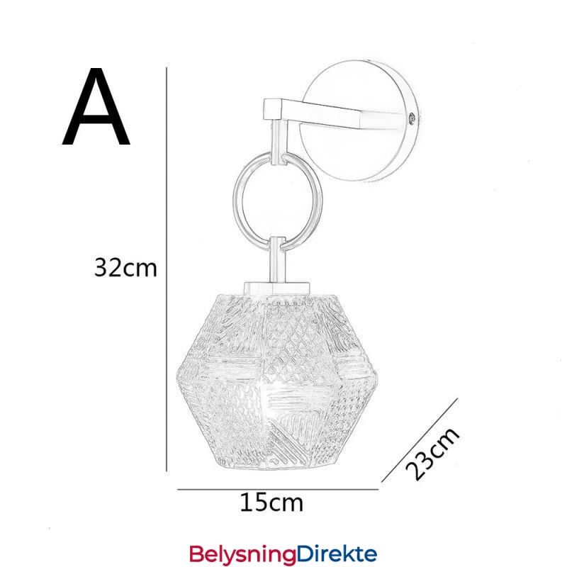 Moderne Vegglampe Kreativ Glassvegglampe