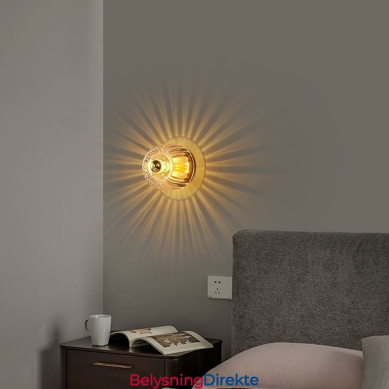 Moderne Veggbelysning Med Klar Glassskjerm Børstet Vegglampe