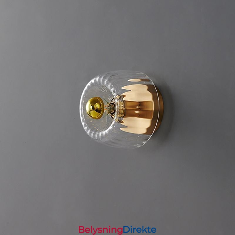Moderne Veggbelysning Med Klar Glassskjerm Børstet Vegglampe