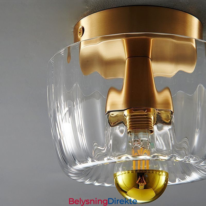 Moderne Veggbelysning Med Klar Glassskjerm Børstet Vegglampe