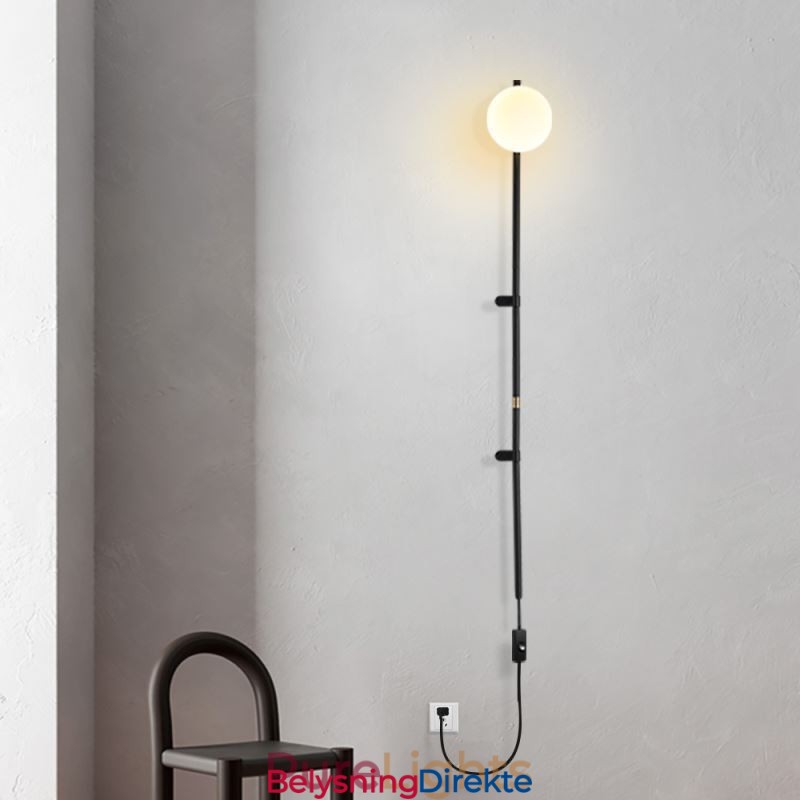 Globe Vegglampe Med Lys Fra Midten Av Århundret, Magisk Bønne, Vegglampe Med Stikkontakt