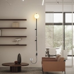 Globe Vegglampe Med Lys Fra Midten Av Århundret, Magisk Bønne, Vegglampe Med Stikkontakt