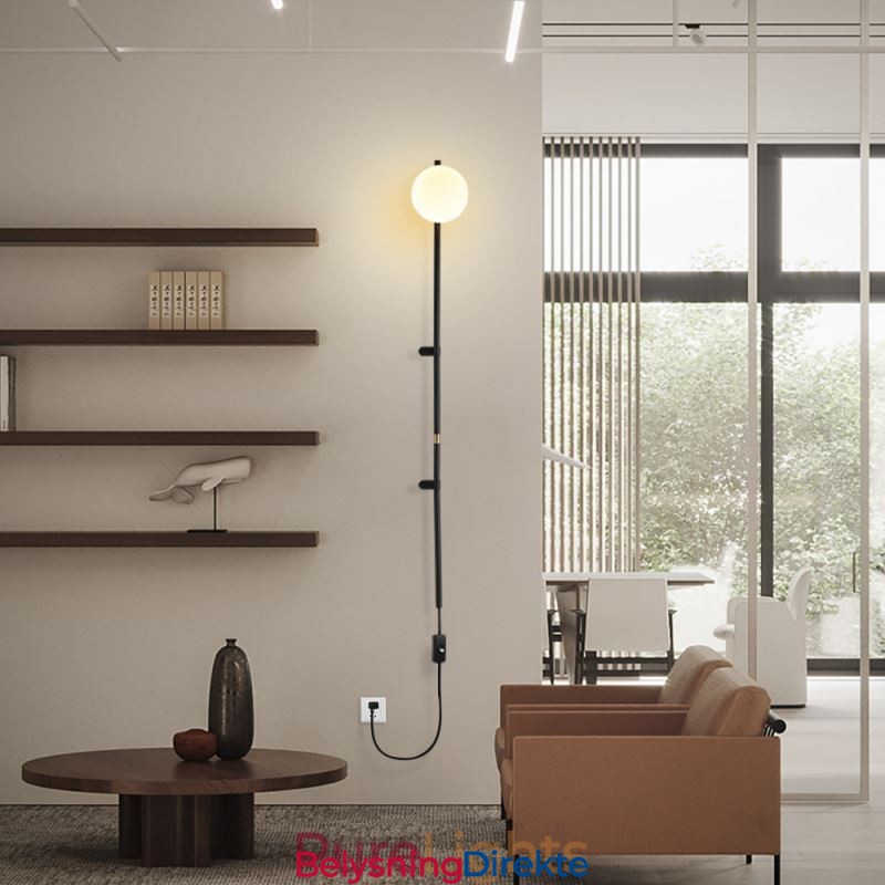 Globe Vegglampe Med Lys Fra Midten Av Århundret, Magisk Bønne, Vegglampe Med Stikkontakt