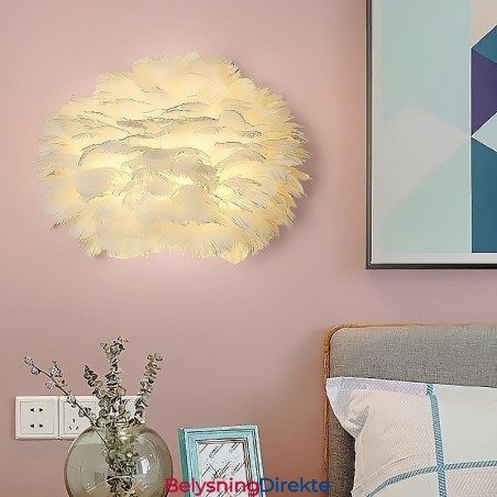 Kreativ Fjærvegglampe Dekorativ Lampe