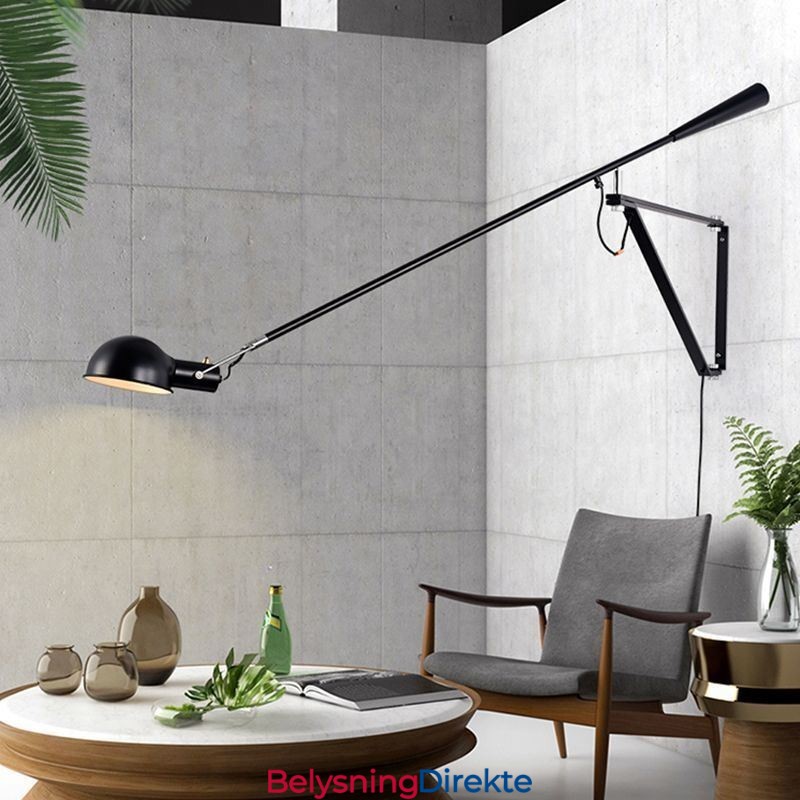Enkel Vippearm Vegglampe Nattbordslampe Med Leselampe