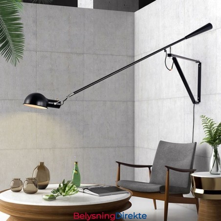 Enkel Vippearm Vegglampe Nattbordslampe Med Leselampe