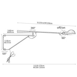 Enkel Vippearm Vegglampe Nattbordslampe Med Leselampe