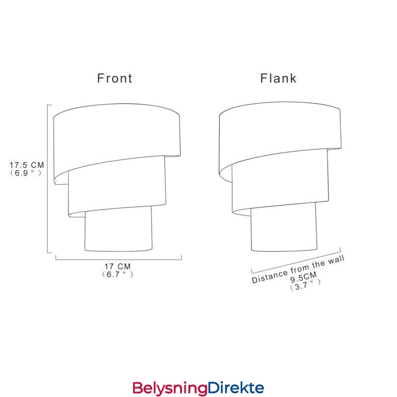Moderne Minimalistisk Vegglampe Spiralformet Kakelampe Nattbordslampe