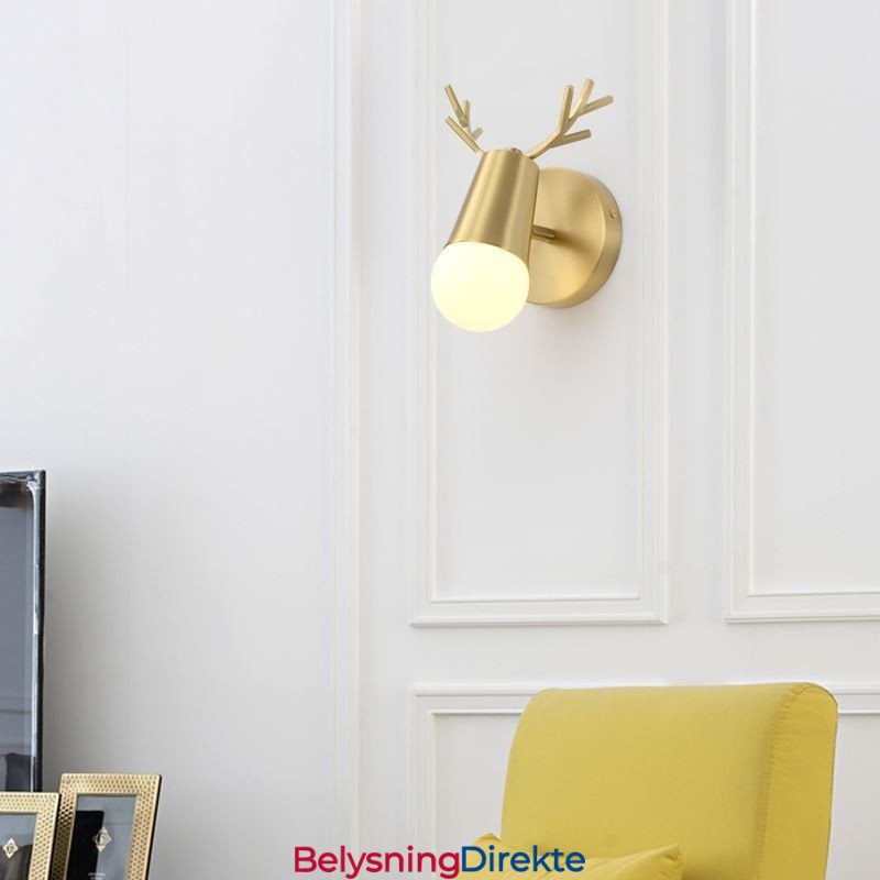 Nordisk Messing Vegglampe Speilfrontlampe