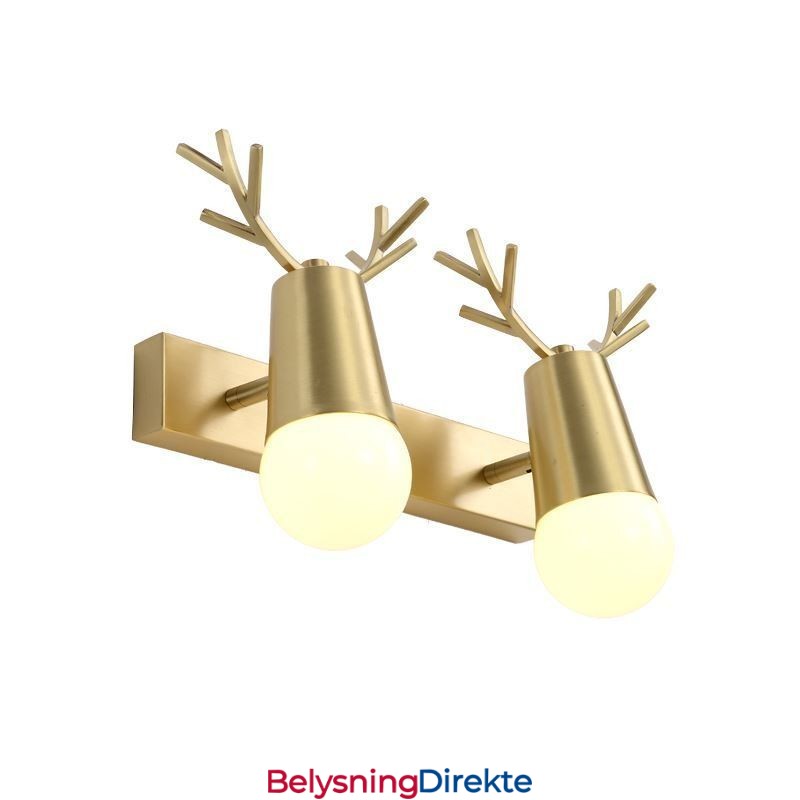 Nordisk Messing Vegglampe Speilfrontlampe