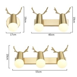 Nordisk Messing Vegglampe Speilfrontlampe