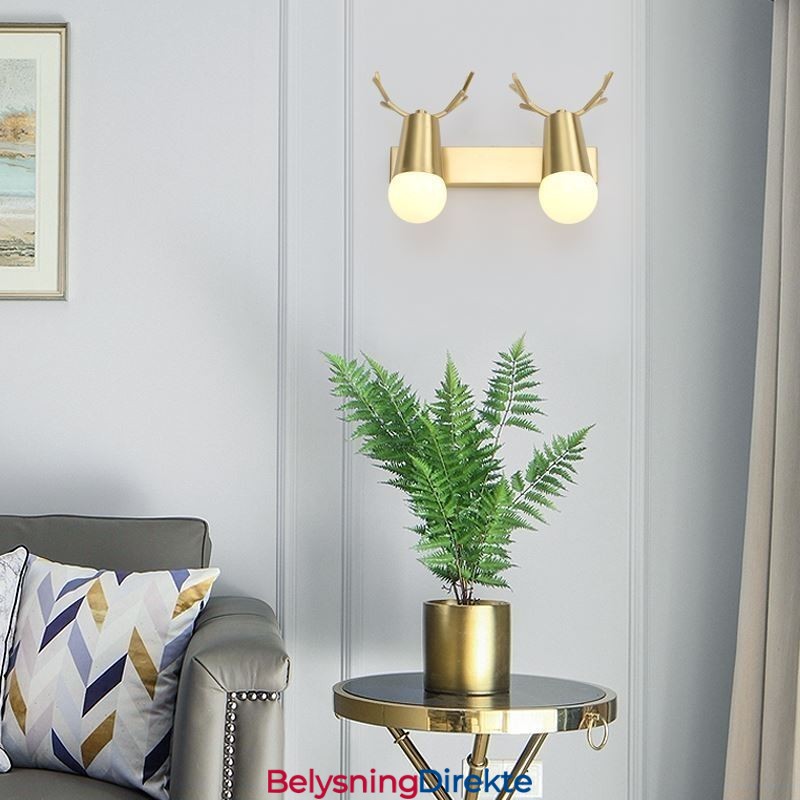 Nordisk Messing Vegglampe Speilfrontlampe