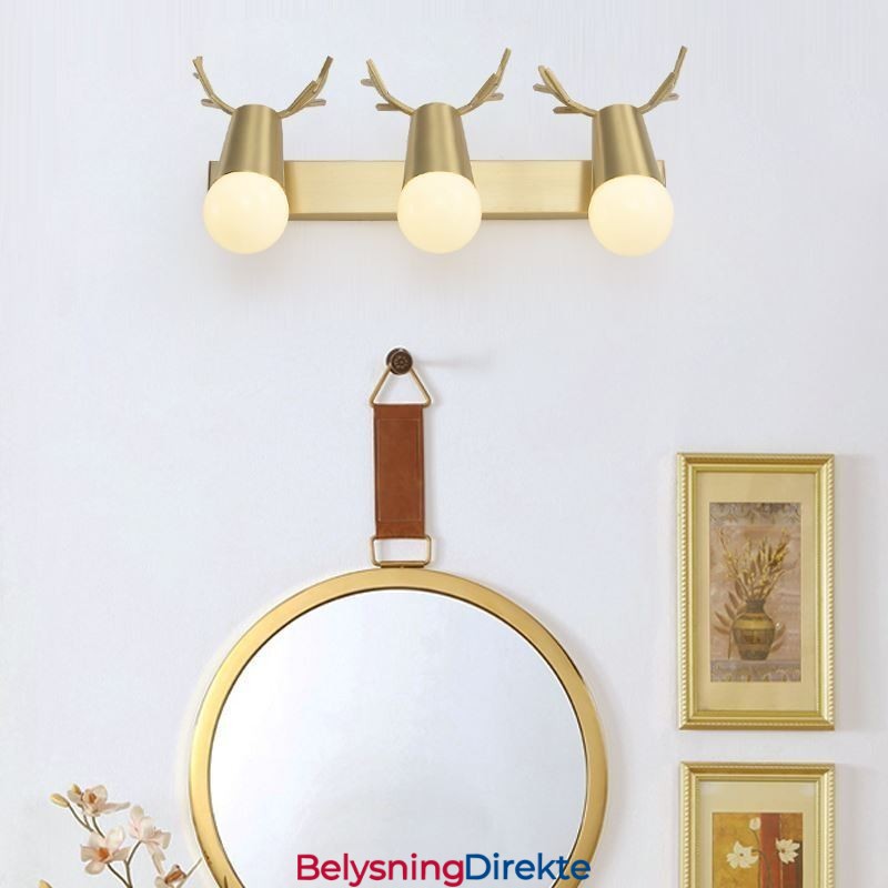 Nordisk Messing Vegglampe Speilfrontlampe