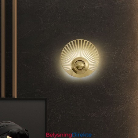 Nordisk Messingvegglampe, Hul, Rund Form, Vegglampe