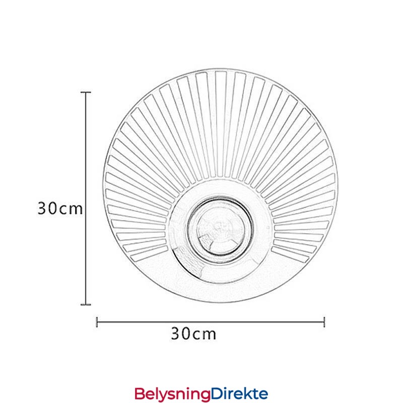 Nordisk Messingvegglampe, Hul, Rund Form, Vegglampe