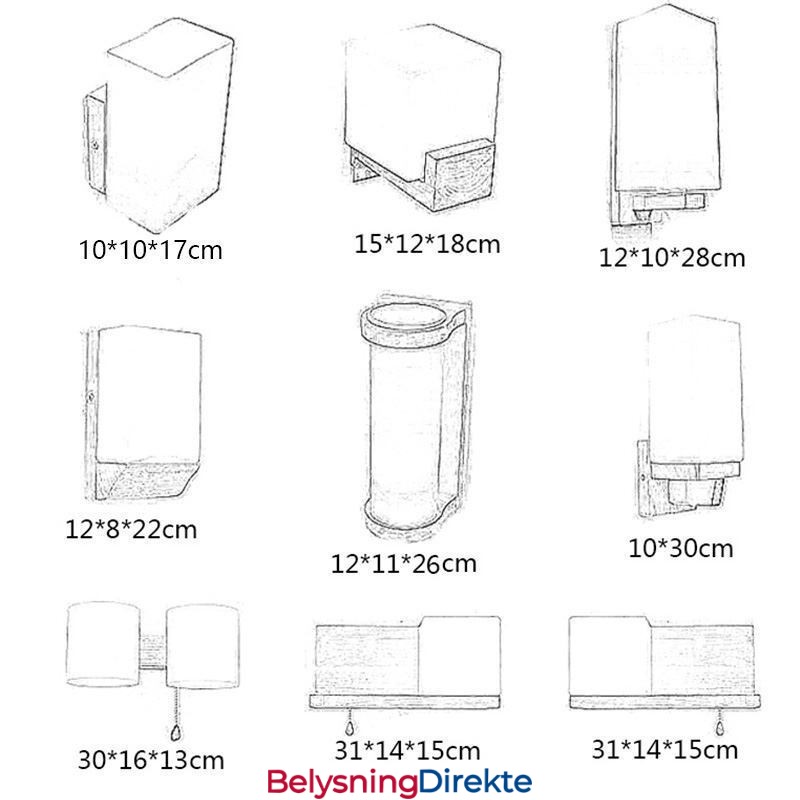 Nordisk Trevegglampe I Glassskjerm, Vegglampe