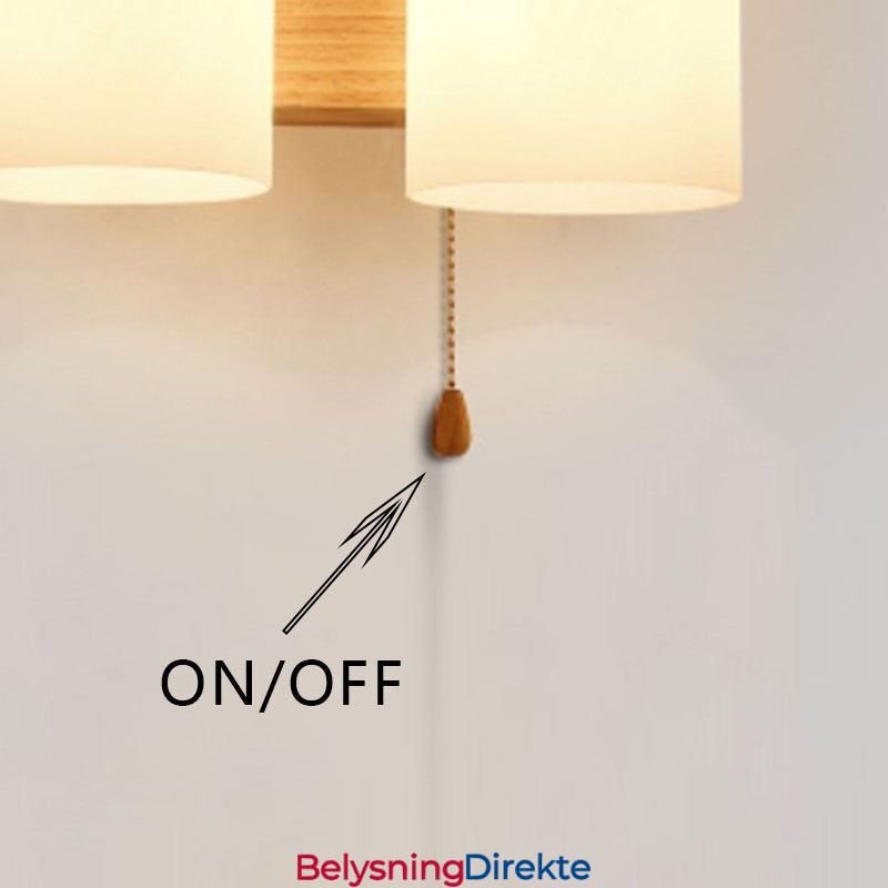 Nordisk Trevegglampe I Glassskjerm, Vegglampe