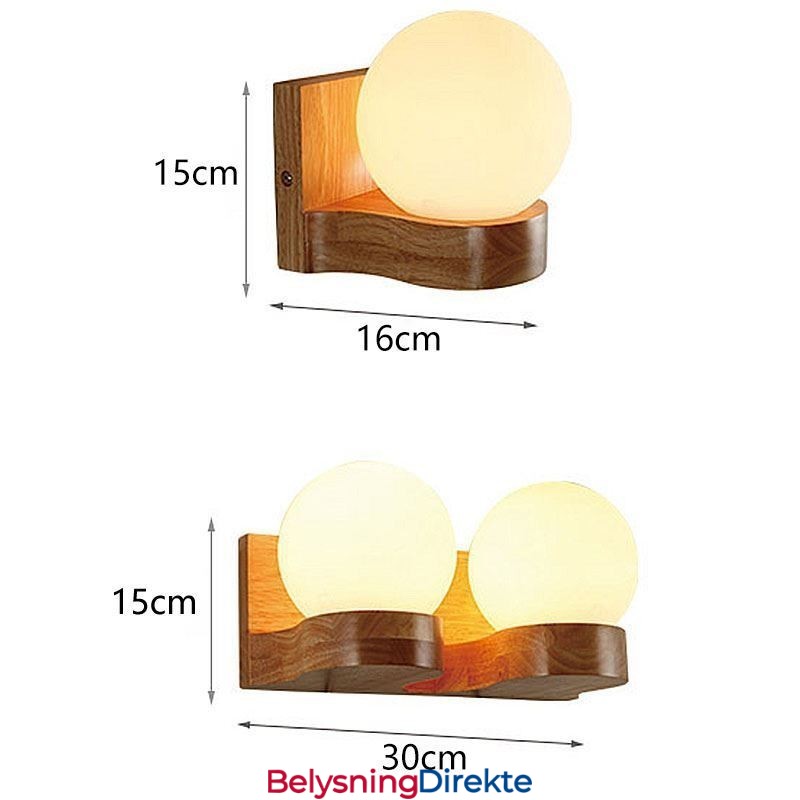 Nordisk Heltre Vegglampe Koselig Kuleformet Vegglampe