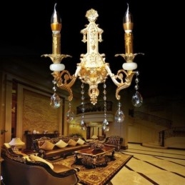 Europeisk Vegglampe Luksuriøs Vegglampe Krystalldråpelampe Nattbordsbelysning