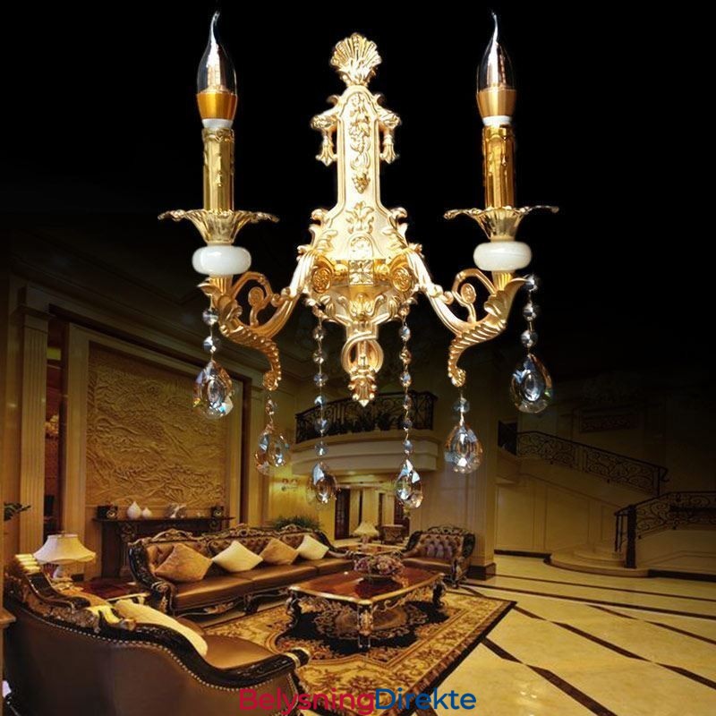 Europeisk Vegglampe Luksuriøs Vegglampe Krystalldråpelampe Nattbordsbelysning