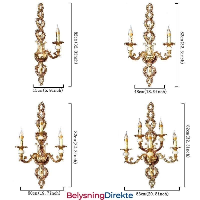 Europeisk Vegglampe Luksuriøs Petal Vegglampe Jade Dekorasjonslampe Nattbordsbelysning