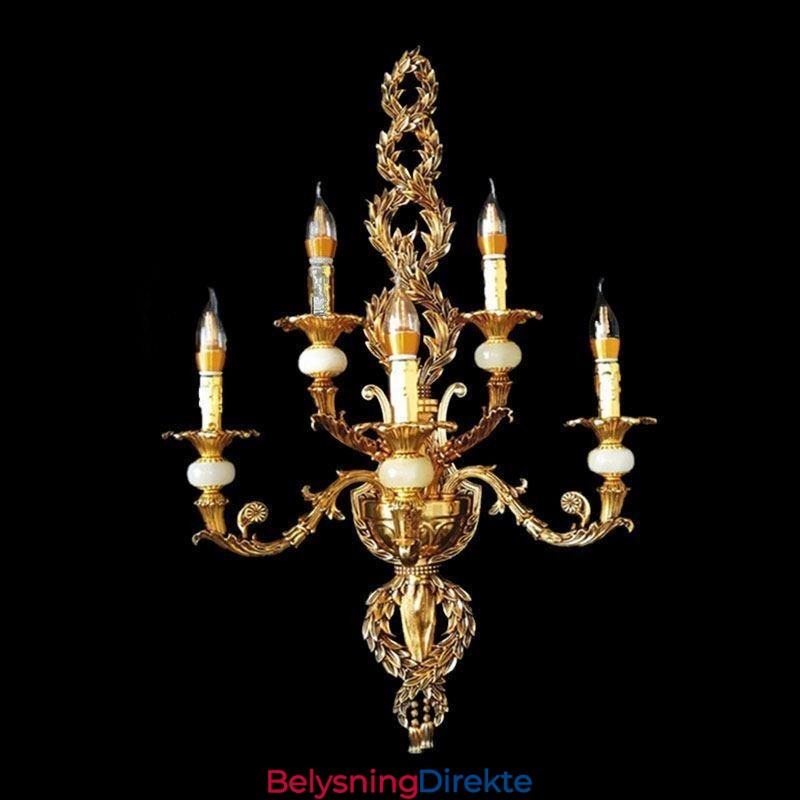 Europeisk Vegglampe Luksuriøs Petal Vegglampe Jade Dekorasjonslampe Nattbordsbelysning