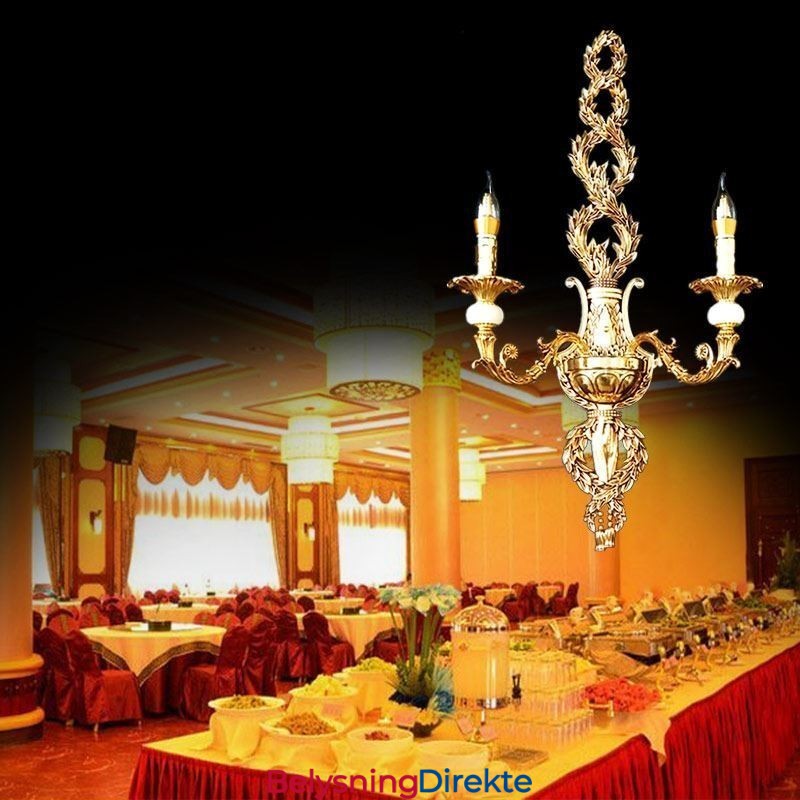 Europeisk Vegglampe Luksuriøs Petal Vegglampe Jade Dekorasjonslampe Nattbordsbelysning