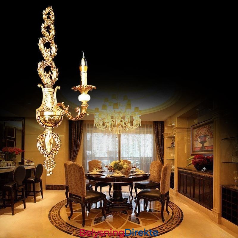 Europeisk Vegglampe Luksuriøs Petal Vegglampe Jade Dekorasjonslampe Nattbordsbelysning