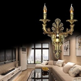 Europeisk Retro Vegglampe Kreativ Dobbel Hjemmebelysning Vegglampe Nattbordsbelysning